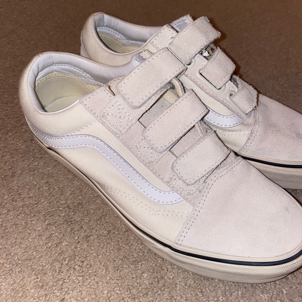 White Velcro vans
